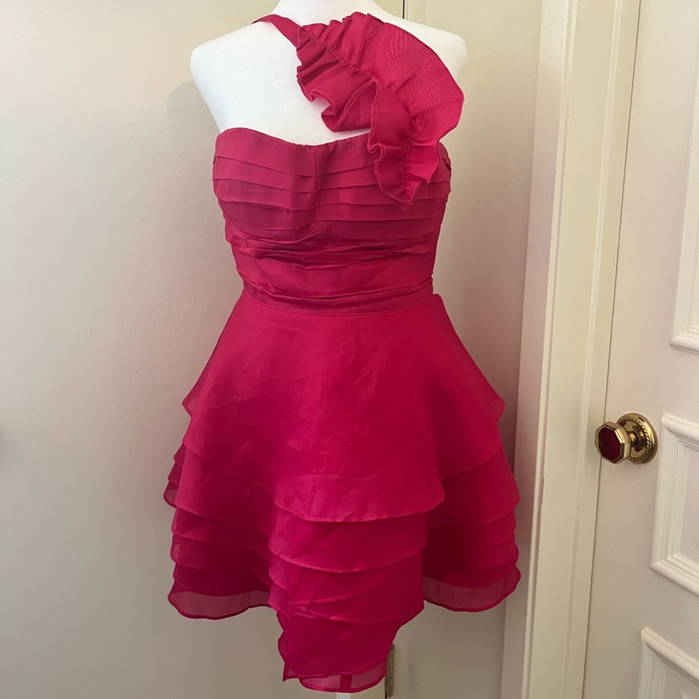 Super Fun Vintage Bebe Party Dress in Fuchsia